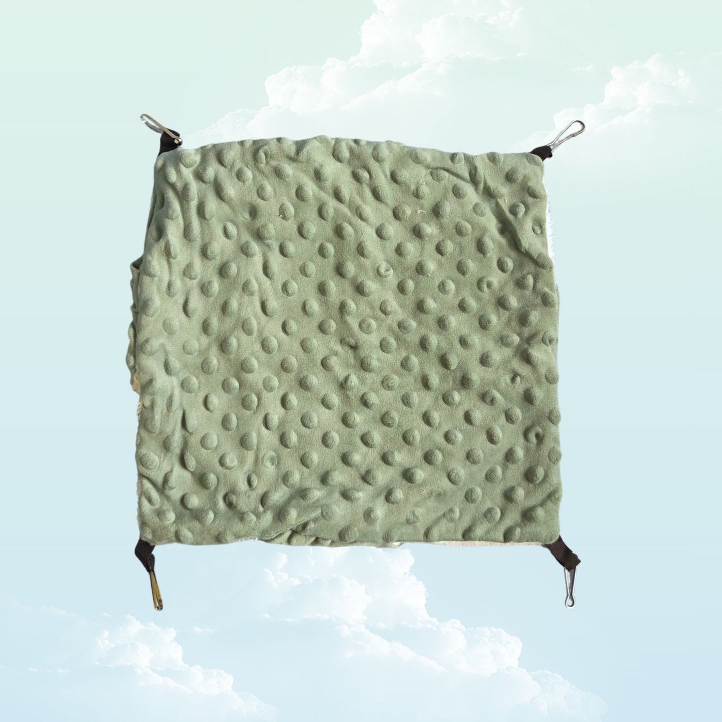 Double Layer Minky Fleece Hammock Dusty Mint and White - Above