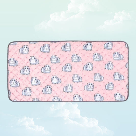 Pink guinea pig pattern washable cage liner 61x120cm — My Sleepy Friend