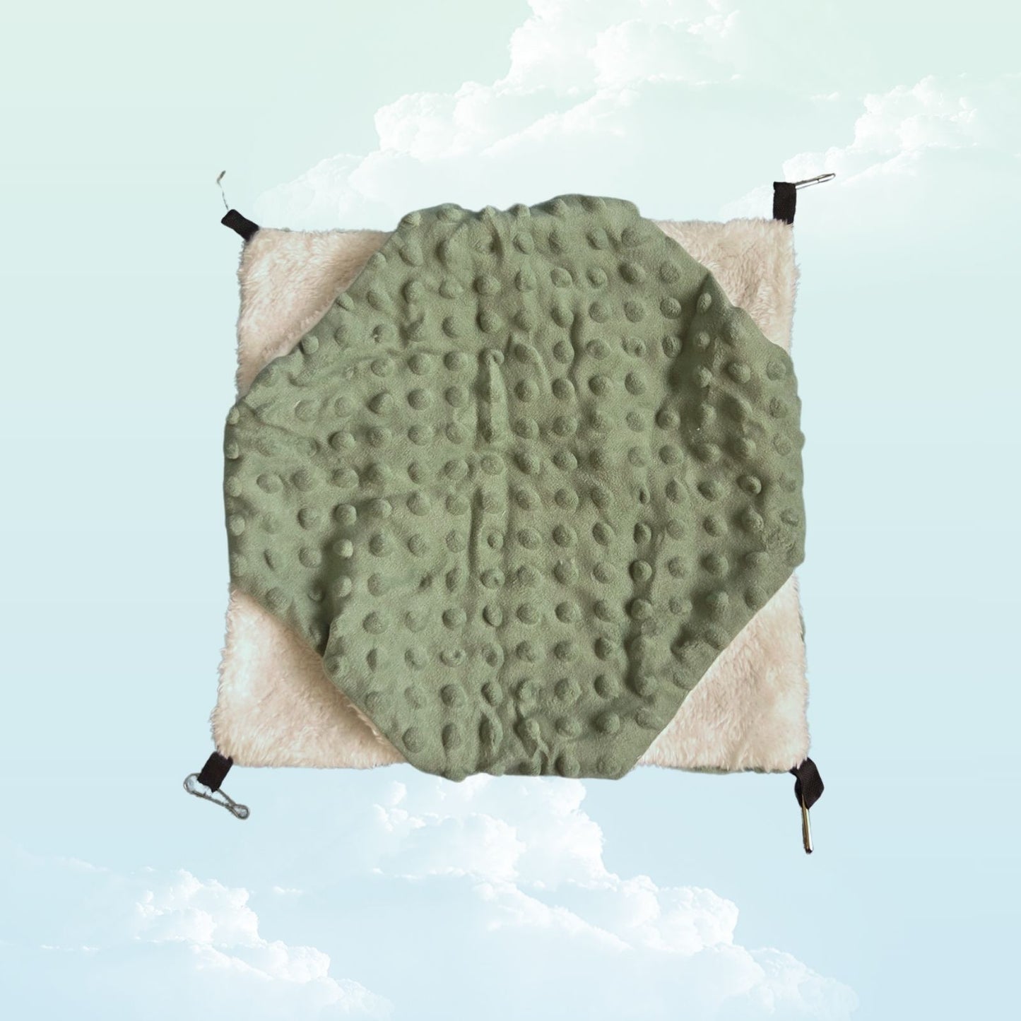 Double Layer Minky Fleece Hammock Dusty Mint and White - Below