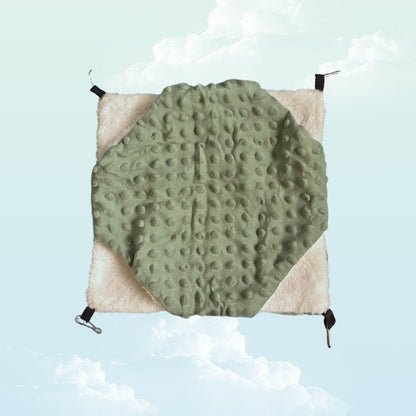 Double Layer Minky Fleece Hammock Dusty Mint and White - Below