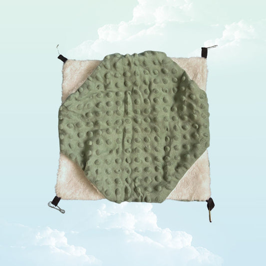 Double Layer Minky Fleece Hammock Dusty Mint and White - Below