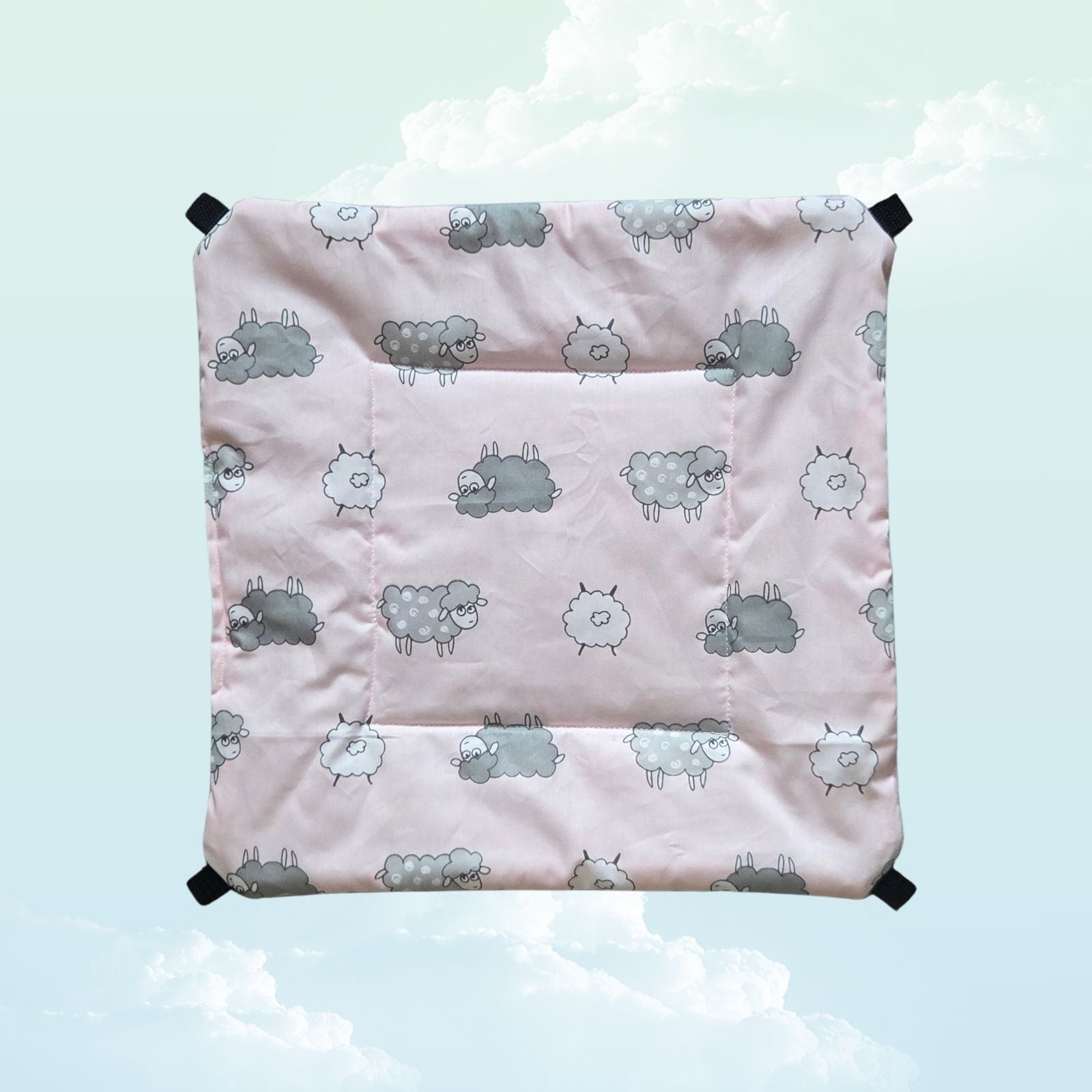 Handmade Reversible Snuggle Hammock for Small Animals - Pink Sheeps