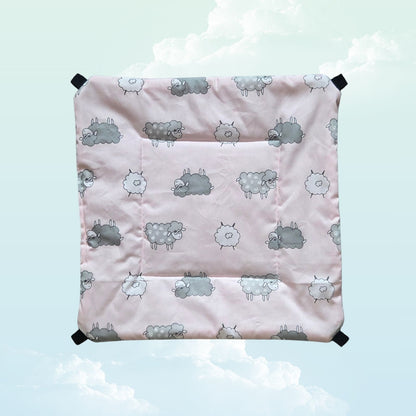 Handmade Reversible Snuggle Hammock for Small Animals - Pink Sheeps