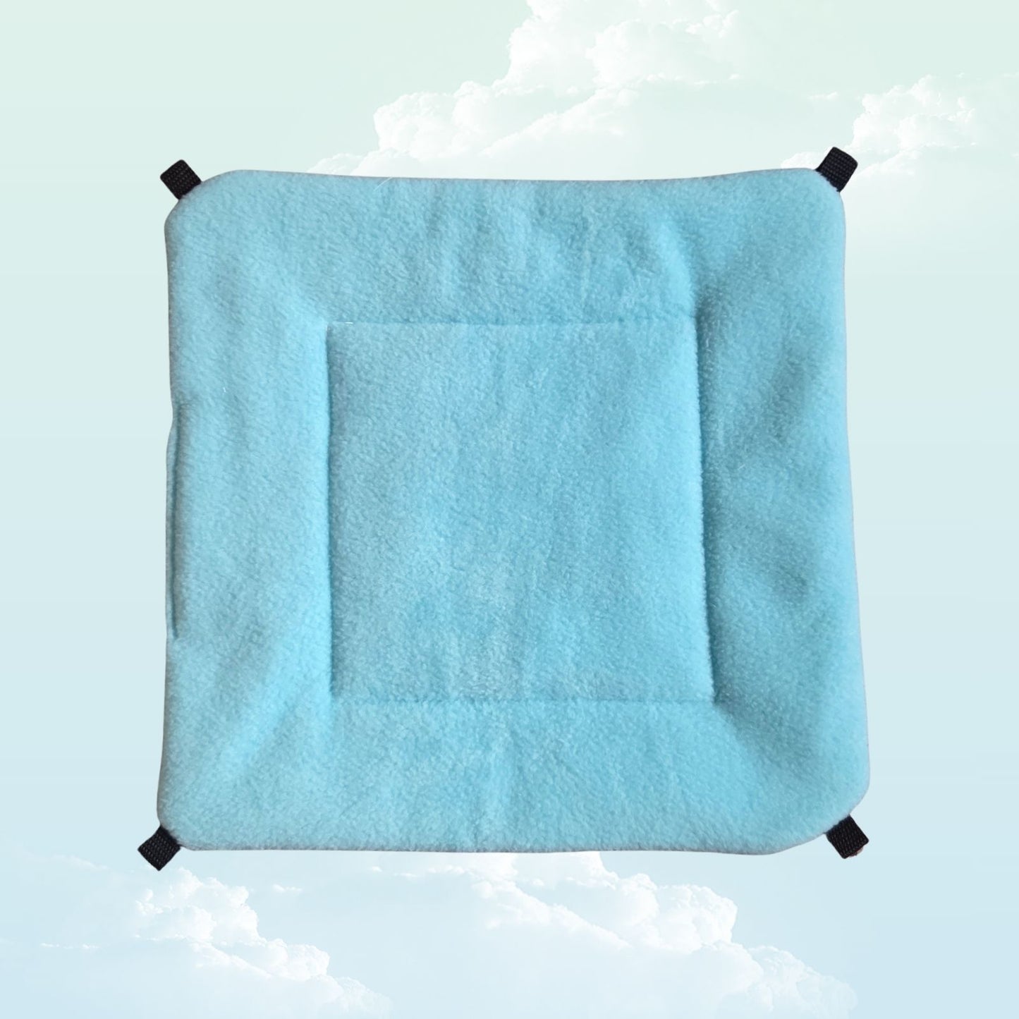 Handmade Reversible Snuggle Hammock for Small Animals - Blue fleece