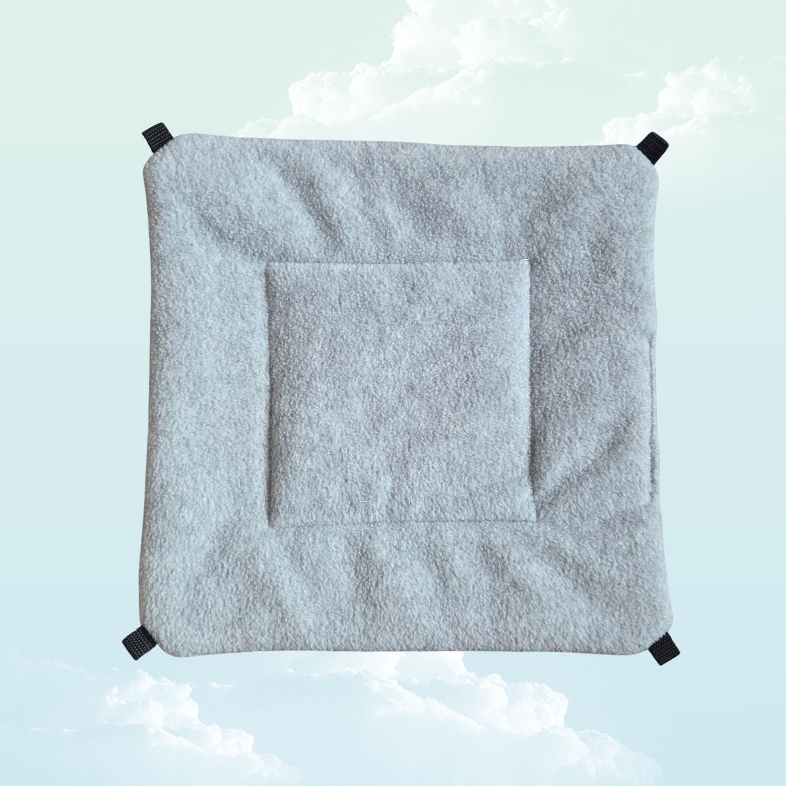Handmade Reversible Snuggle Hammock for Small Animals - Grey Fleece