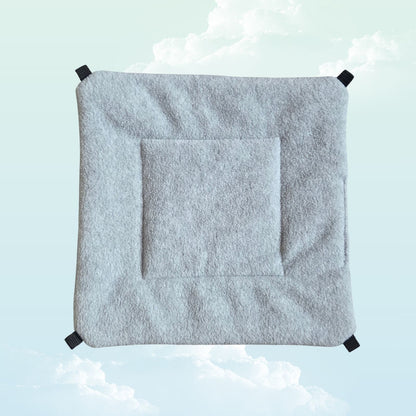 Handmade Reversible Snuggle Hammock for Small Animals - Grey Fleece