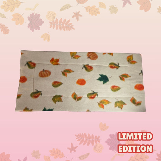 Handmade large 35x70cm guinea pig pee pad with autumn leaves print