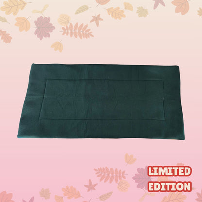 Handmade large 35x70cm guinea pig pee pad with dark emerald green fleece