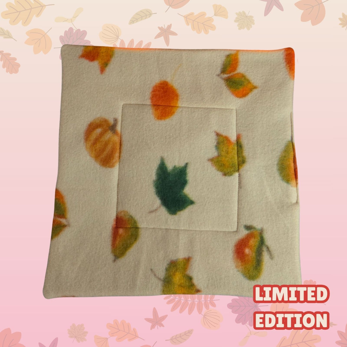 Handmade medium 33x33cm guinea pig pee pad with autumn leaves print