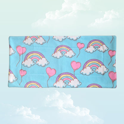 Handmade Absorbent Pee Pad Large 35x70cm - Blue Rainbows and Clouds