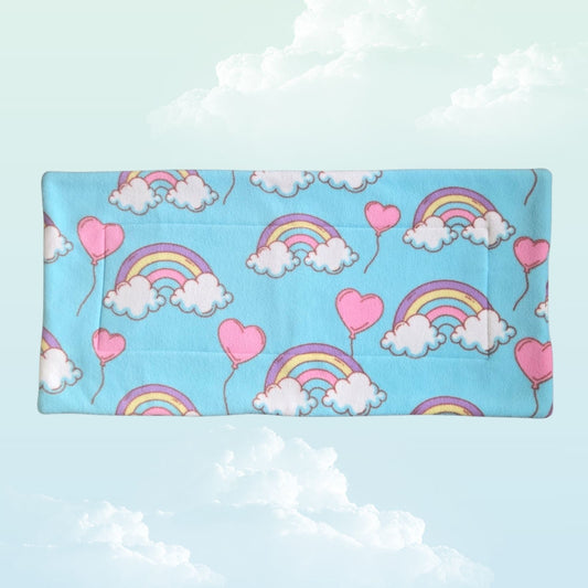 Handmade Absorbent Pee Pad Large 35x70cm - Blue Rainbows and Clouds