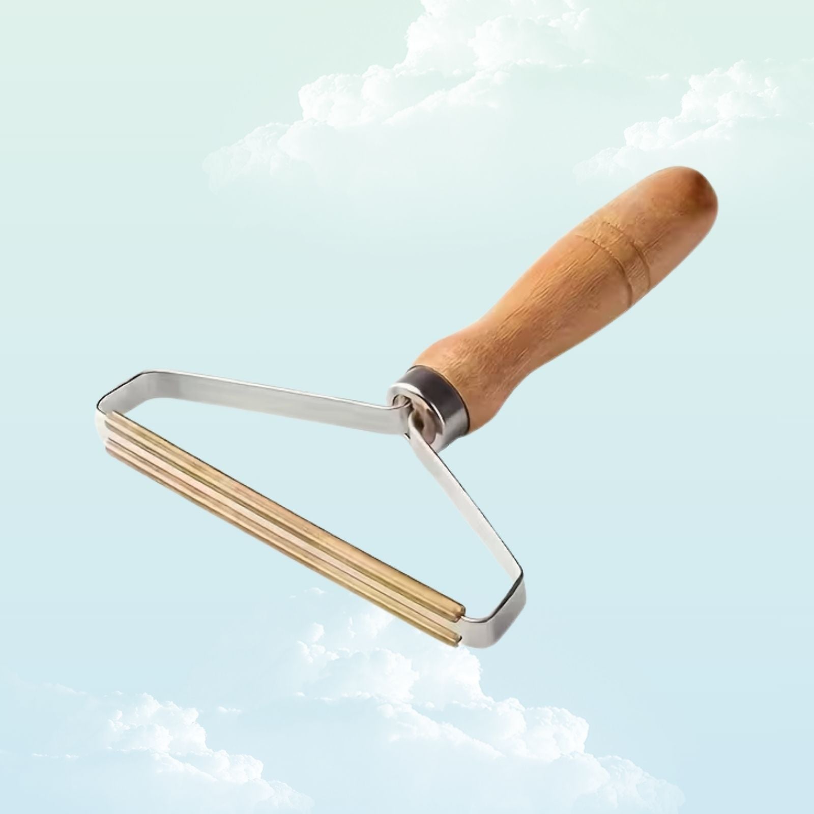 Natural wood handle pet hair lint remover brush — My Sleepy Friend