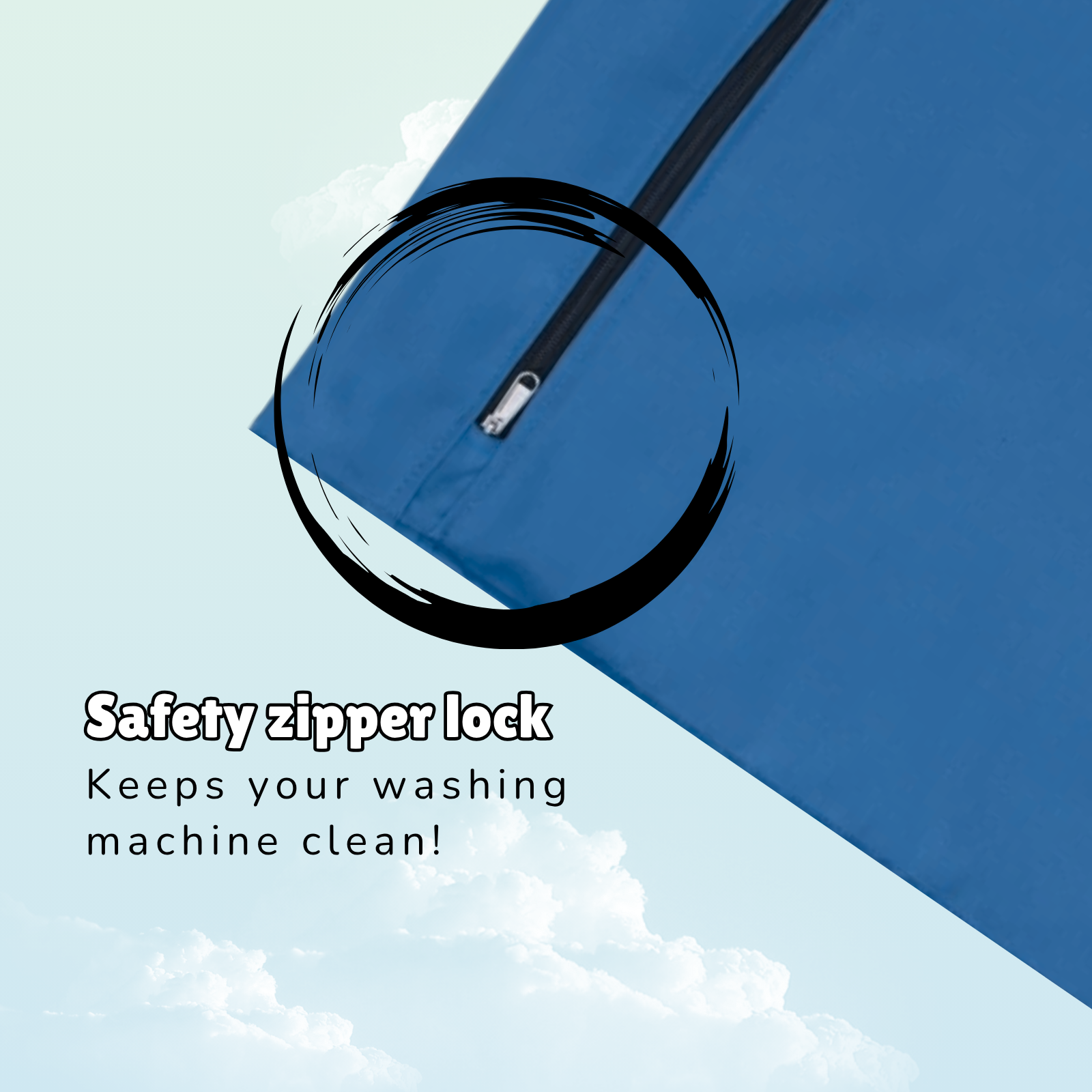 Pet Laundry Bag Details Zipper Blue