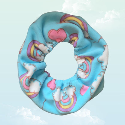Handmade Snuggle Scarf Bonding Pouch for Small Animals - Blue Rainbows and Clouds